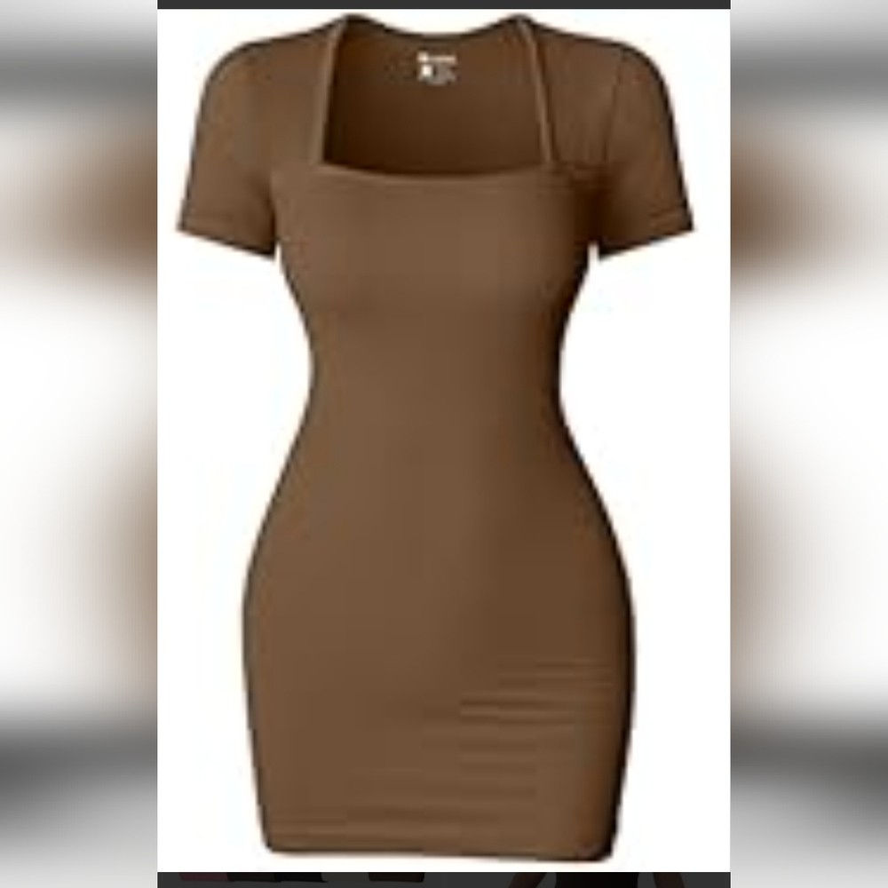 OQQ Women's Mini Dresses Square Neck
